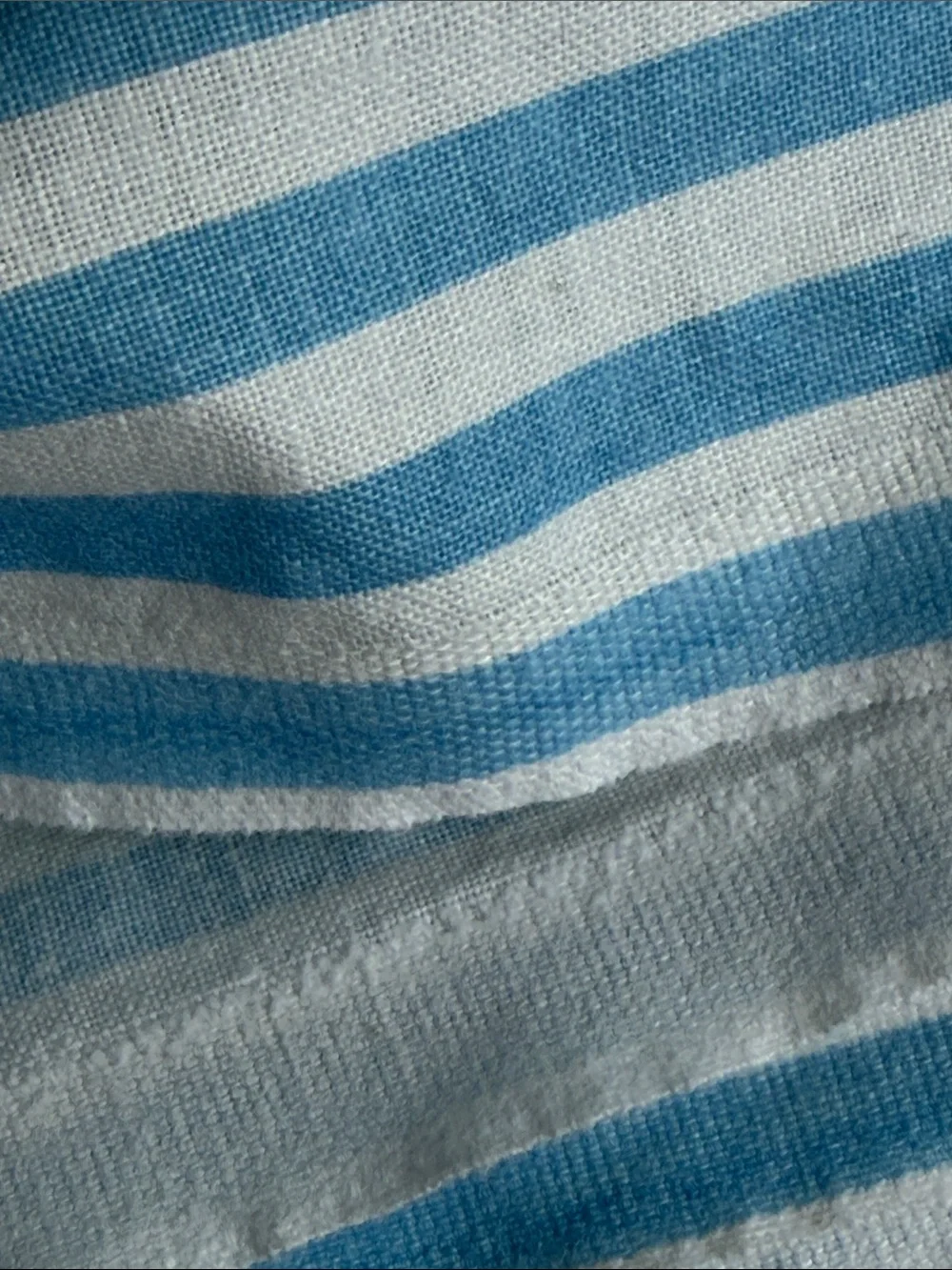 Vintage Blue & White Ticking Stripe Fabric 1 Yard x 56 Wide Cotton Blend Cottage